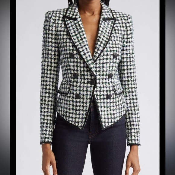 Veronica Beard Jackets & Blazers - NWOT Veronica Beard Diego Metallic Check Cotton Blend Tweed Dickey Coat